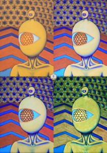 Rumpelstil_
[Ea-08]-02 – HexagonEye
48  x  33 cm
Acryl auf Papier
2025